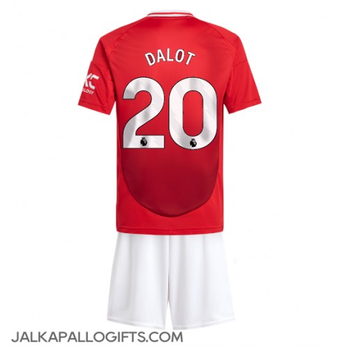 Manchester United Diogo Dalot #20 Koti Peliasu Lasten 2024-25 Lyhythihainen (+ Lyhyet housut)